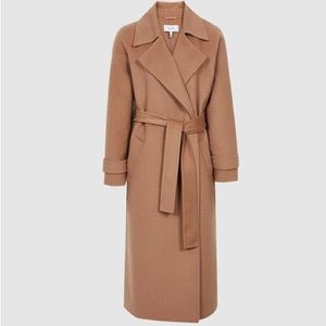 NWT Reiss Felo Belted Blindseam Coat in Rose